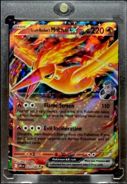 TEAM ROCKET’S MOLTRES RARE STAR REFRACTOR HOLO POKEMON CARD TCG FIRE MINT - Image 5