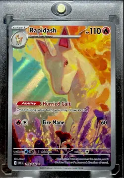 Rapidash RARE HOLO FULL-ART REFRACTOR POKEMON CARD TCG MINT - Image 3