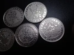 Pokemon Card Meiji Promo Battle Coin Silver x5 Pinsir Farfetch'd etc #5691 PLAY - Image 3