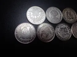 Pokemon Card Meiji Promo Battle Coin Silver x7 Golbat Arbok etc #5985 PLAY - Image 2