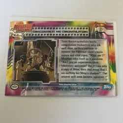 Holo #3 CONSCIOUSNESS AND CONGRATULATIONS Topps Pokemon Card Mewtwo Strikes Back - Image 2