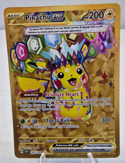 Pokemon Card TCG: Pikachu EX Surging Sparks Holo Hyper Rare Gold 247/191 - Image 1