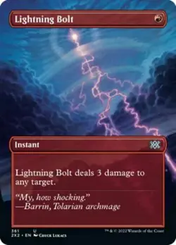 Magic The Gathering MTG LIGHTNING BOLT BORDERLESS Double Masters 2022 NM - Image 1
