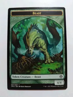X4 MTG Token Beast 4/4 (Iconic Masters) Excellent Condition - Image 1