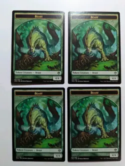 X4 MTG Token Beast 4/4 (Iconic Masters) Excellent Condition - Image 2