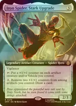 Iron Spider, Stark Upgrade (Extended Art) Marvel's Spider-Man Foil NM Magic MTG - Image 1