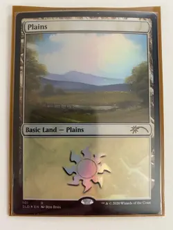 1x PLAINS (101) SECRET LAIR Happy Little Gathering *FOIL* Bob Ross MT/NM MTG - Image 5
