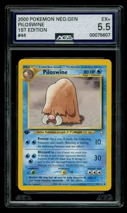 Piloswine - 1st Edition (Neo Genesis, 2000 Pokemon WotC) - AGS 5.5 EX+ - Cert 00 - Image 1