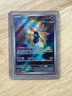 Iron Moth Pokemon TCG Paradox Rift 187/182 Illustration Rare Full Art SV Holo - Image 1