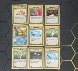 Pokemon Card Lot Base Set 1st Edition 9 Card Lot Omanyte Trainers - Image 2