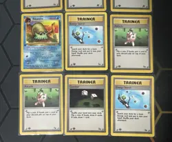 Pokemon Card Lot Base Set 1st Edition 9 Card Lot Omanyte Trainers - Image 3