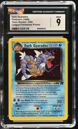 Pokemon GRADED 1999 Dark Gyarados Team Rocket Unl League Promo English 9 CGC - Image 1