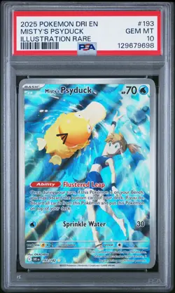 2025 Pokemon Destined Rivals #193 Misty's Psyduck Illustration Rare PSA 10 - Image 1