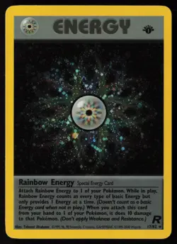 1st Edition Rainbow Energy 17/82 Team Rocket Pokemon TCG MP - LP - Image 1