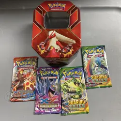 Pokemon TCG 2015 Hoenn Power Blaziken EX Tin With 4 XY Booster Packs - Image 1
