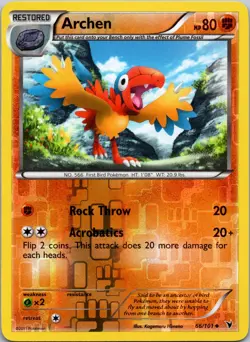 Archen 66/101 Noble Victories Reverse Holo LP / NM Pokemon TCG - Image 1