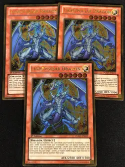 Yugioh Lightpulsar Dragon PGLD-EN039 1ST GOLD X3 (LP) - Image 1