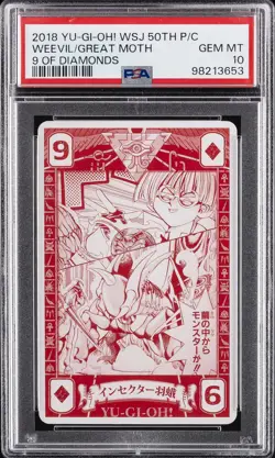 2018 YU-GI-OH! PC 9 OF DIAMONDS GREAT MOTH/WEEVIL UNDERWOOD PSA 10 - Image 1