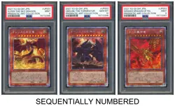 Yu-Gi-Oh PSA10 & PSA9*2 Winged Dragon & Sky Dragon & Tormentor 2014 PAC Japanese - Image 1