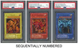 Yu-Gi-Oh PSA10 & PSA9*2 Winged Dragon & Sky Dragon & Tormentor 2014 Replica JPN - Image 1