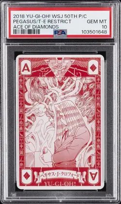 2018 YU-GI-OH! PC ACE OF DIAMONDS PEGASUS/THOUSAND-EYES RESTRICT PSA 10 - Image 1