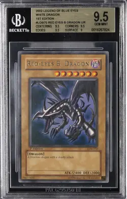 2002 YU-GI-OH! LEGENDS OF BLUE EYES WHITE DRAGON RED EYES B DRAGON BGS 9.5 - Image 1