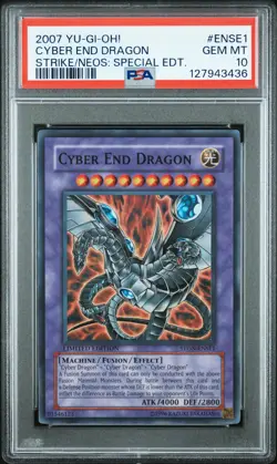 2007 YU-GI-OH! STRIKE OF NEOS: SPECIAL EDITION #ENSE1 CYBER END DRAGON PSA 10 - Image 1
