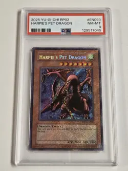 Harpie's Pet Dragon RP02-EN093 PSA 8 Yugioh Retro Pack 2 Secret Rare Foil Bleed - Image 1