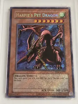 Harpie's Pet Dragon RP02-EN093 PSA 8 Yugioh Retro Pack 2 Secret Rare Foil Bleed - Image 2