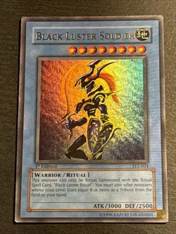 Black Luster Soldier 1st Edition Yu-Gi-Oh Card SYE-024 Ultra Rare Played HP - Image 1