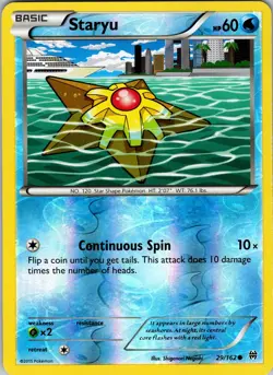 Pokemon TCG Staryu XY BREAKthrough 29/162 Reverse Holo Common Card NM - Image 1