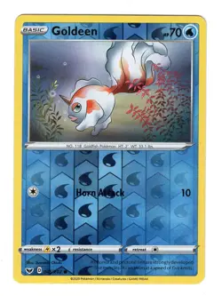 Pokemon TCG Goldeen Sword & Shield Base Set 045/202 Reverse Holo Common Card NM - Image 1
