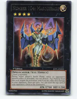 Number 104: Masquerade #JOTL-EN055 Rare 1st Edition Yugioh Card - Image 1