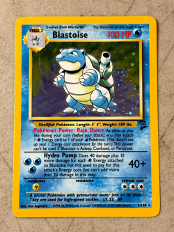 Blastoise 2/130 Holo Rare LP/NM SWIRL - Base Set 2 - Pokemon Card - Image 1