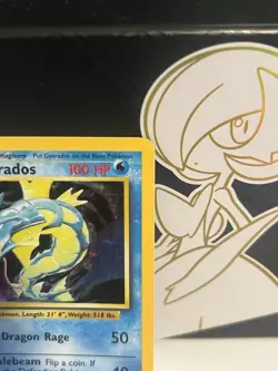 Pokemon Gyarados Holo Rare Base Set Unlimited 6/102 WOTC Vintage LP Card TCG Vtg - Image 3