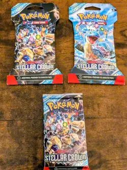 Pokemon TCG Sealed Stellar Crown Scarlet & Violet Booster Card Packs *Lot of 3* - Image 1