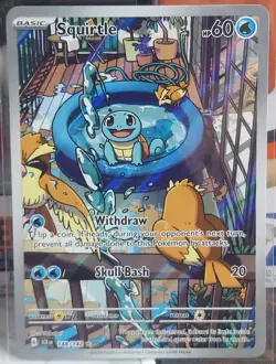 Pokemon TCG Squirtle Stellar Crown Illustration Card 148/142 - Image 1