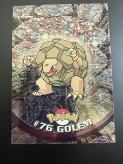 Golem #76 Holo Pokemon Topps Chrome Series 1 Card 2000 Vintage LP - Image 1