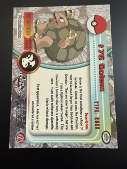 Golem #76 Holo Pokemon Topps Chrome Series 1 Card 2000 Vintage LP - Image 2
