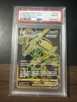 PSA 10 Rayquaza VMAX Silver Tempest TG29/TG30 Full Art Pokemon Card - Image 1