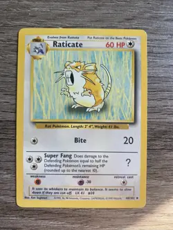 Pokemon TCG Raticate Base Set Uncommon Card 40/102 LP Vintage - Image 1