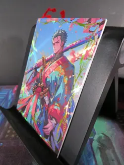 Roronoa Zoro UR Rare Holo Card One Piece Anime Collectible CCG Cherry Blossom - Image 2