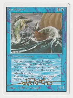 Gold Signed Sea Serpent LP Unlimited Edition Artist Jeff A. Menges MTG Magic! - Image 1