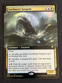 1x Foil Lochmere Serpent (381) Extended Art Throne of Eldraine LP MTG Magic x1 - Image 1