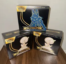 LOT: 3 SEALED Pokemon Mega Evolutions ETB Elite Trainer Boxes Lucario Gardevoir - Image 1