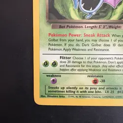 Vintage Pokemon Team Rocket Dark Golbat 24/82 Non-holo Rare WotC 2000 - Image 5