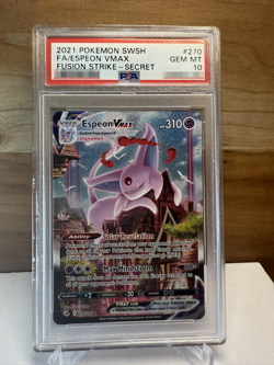 2021 Pokemon Fusion Strike: #270 Espeon VMAX - Holo - PSA 10 - Image 1