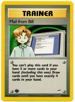 Pokemon - 1st Edition Neo Destiny Mail From Bill 105/105 NM - Image 1