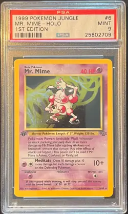 Mr. Mime Holo #6 /64 PSA 9 - 1999 Pokemon Jungle 1st Edition - Image 1