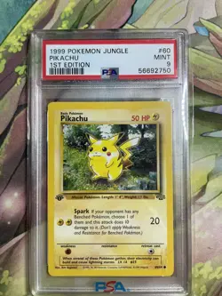 1999 Pokemon Jungle Pikachu #60 PSA 9 MINT 1st Edition - Image 1